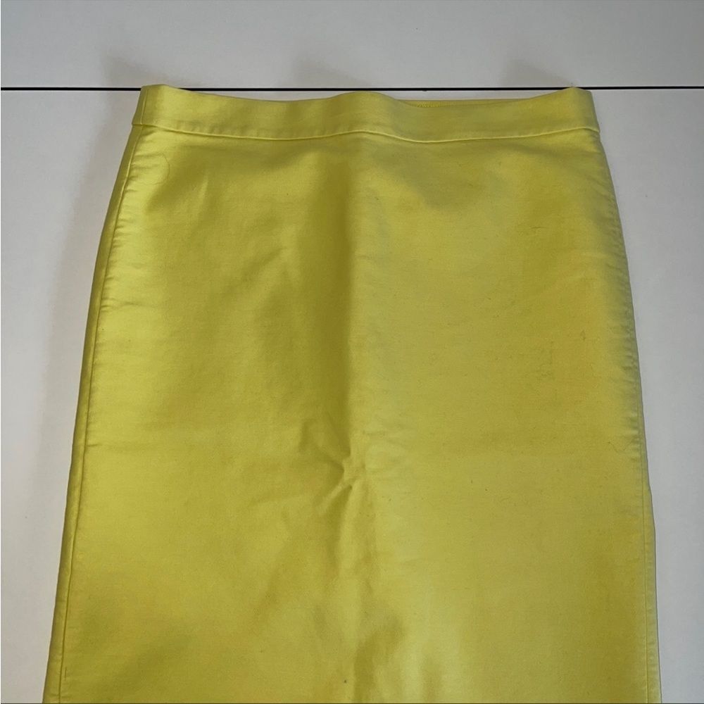 J crew yellow midi pencil skirt 8